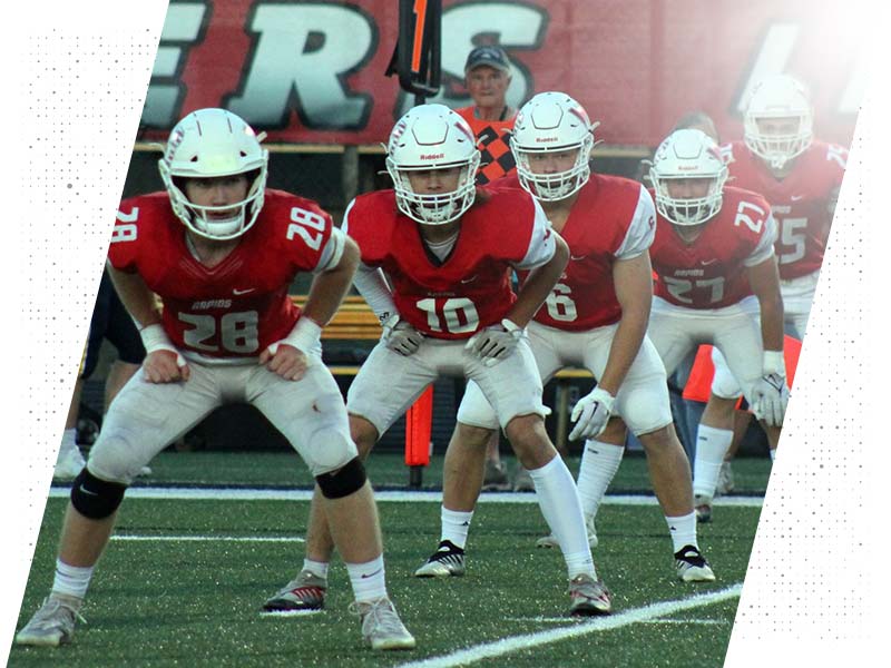 Wisconsin Rapids Football team lineup for kickoff